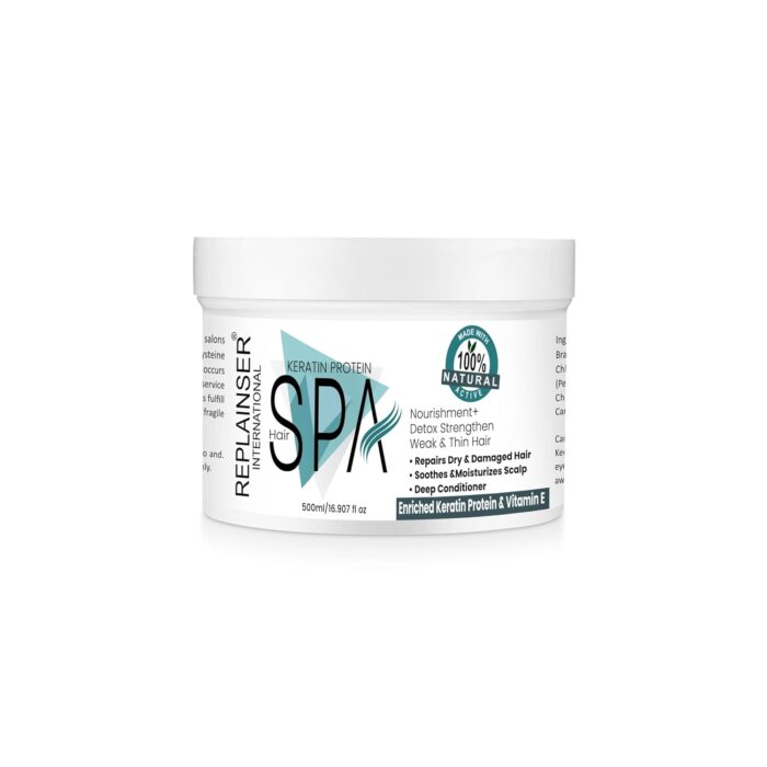 REPLAINSER INTERNATIONAL keratin hair spa infused with brazilian nut and keratin, repairs dry damaged hair - treatment protein spa conditioning mask for dry, damaged, (500Ml)