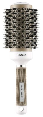 ROZIA Pro Hair Combs for Women Round Brush for Blow Drying with Natural Boar Bristle, Professional Round Hair Brush for Hair Styling, Drying, Healthy Hair and Add Volume (54 MM)