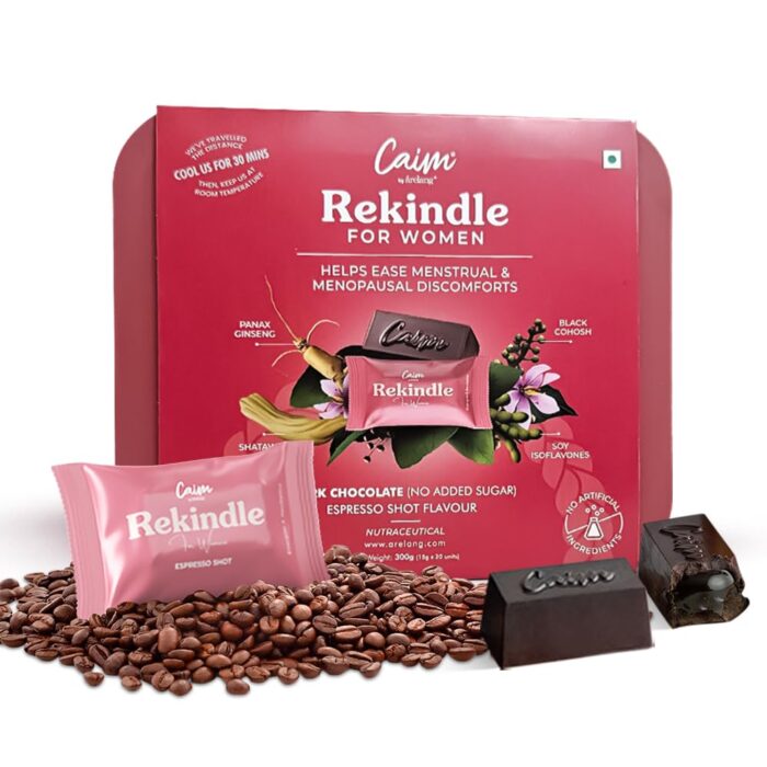 Rekindle for Women | Delicious Supplements For Hormonal Balance | Effective in PMS, PCOS, Postpartum, Menopause Symptoms | Eases Menstrual Cramps | Regulates Cycles | Espresso Shot | 1 x 20 pieces (300g)