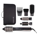 Remington Blow & Dry Caring Air Styler Hot Brush | All hair lengths, with 6 styling attachments - 25mm, 38mm & 50mm Round Brush, Concentrator, Paddle Brush & Root Boost | Storage pouch, 1200W, AS7700