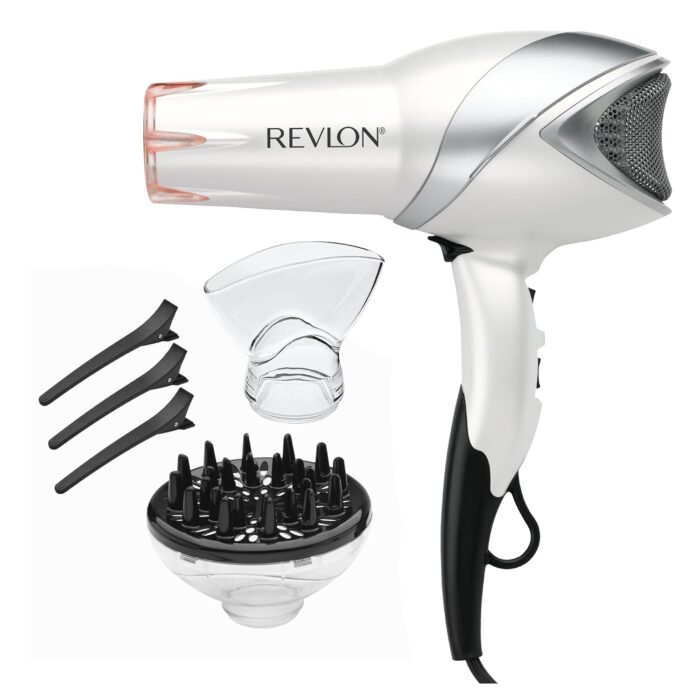 Revlon 1875W Infrared Hair Dryer with Hair Clips