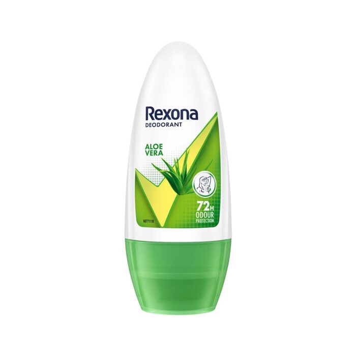 Rexona Aloe Vera Underarm Roll On Deodorant For Women, Antiperspirant, Removes Odour, Keeps Skin Fresh & Clean, Alcohol Free, Skin Friendly, 50 ml