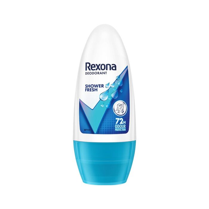 Rexona Shower Fresh Underarm Roll On Deodorant For Women, Antiperspirant, Removes Odour, Keeps Skin Fresh & Clean, Alcohol Free, Skin Friendly, 50 ml