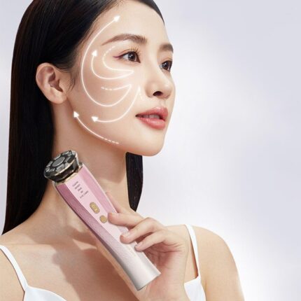 Ritzy Gadgets RF Beauty Device - Advanced EMS & RF Facial Massage for Skin Care, Rejuvenation & Face Lifting - Pink, ABS & Stainless Steel, Facial Skincare Device