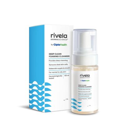 Rivela Dermascience Deep Clean Foaming Facial Cleanser By Cipla | Removes Dead Skin Cells | Makes Skin Supple and Smooth | For Normal to Oily Skin | 100 ml