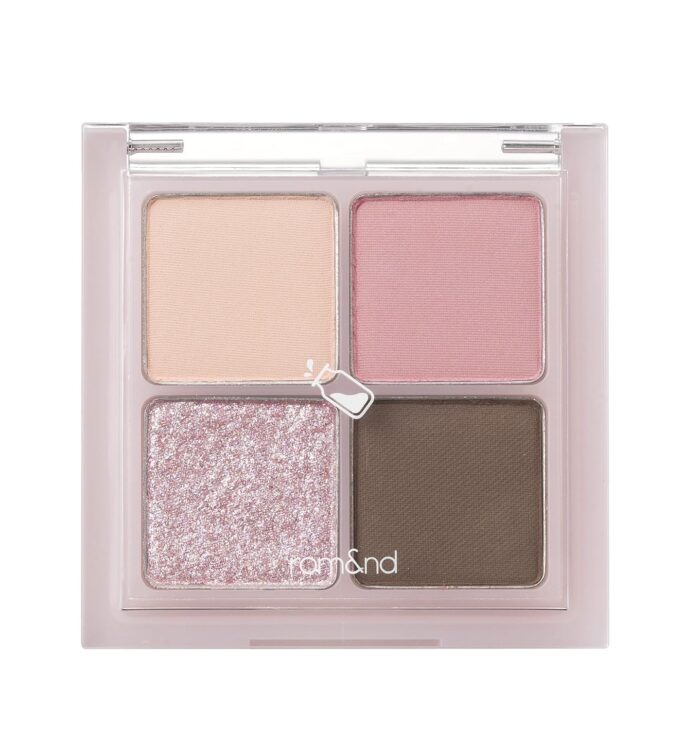 Rom&nd Better Than Eyes Mini Eyeshadow Palette - Soft Matte & Shimmery Finish, Natural Nude & Glitter Shades, Non-Creasing & Easy to Blend - (W02 Dry Peach Blossom), 6.5g