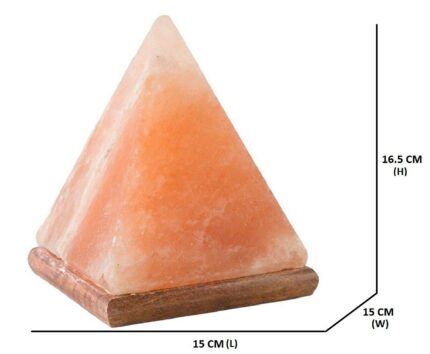 Rudrakshi Shreen Himalayan Pink Rock Salt Pyramid Shape Lamp for Healing & Positive Energy Flow (W) 2.2 Kg