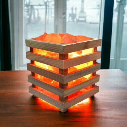 Rural Kart 2-3 Kg Natural Air Purifier Ionizer Incandescent Himalayan Salt Lamp - Organic Pink Rock Salt Table Lamp Electric - Vastu,Feng Shui,Home Decor,Healing,Peace&Harmony(Wood,Pack Of 1)