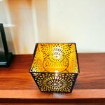 Ruvi Handicraft Aromatherapy Essential Oil Diffuser Humidifier Room Decor Lighting, Cool Mist Humidifier for Bedroom Home, Office - Galvanized Metal with Golden Finish