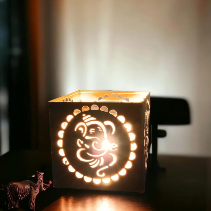 Ruvi Handicrafts Aroma Diffuser Fragrance Humidifier Aroma Oil & Camphor Burner for Office, Home Decor, Therapy - Galvanized Metal with Golden Finish (Ganesh)