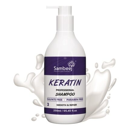SAMBEEJ Keratin Post Wash Shampoo – Sulfate-Free Hair Cleanser with Protein for Thicker Smooth Hair, 250ml Nourishing Formula to Reduce Breakage, Add Volume, Revitalize Scalp, & Strengthens Roots