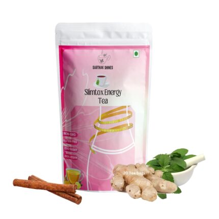 SARTHAK SHINES Slimtox Energy Tea | Herbal Weight Management tea with Green Tea, Mint, Ginger, 0 Sugar