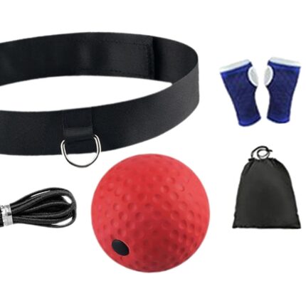 SAZ DEKOR 3xBoxing Ball Headband Fitness Boxing Gear Agility Punching Ball Red