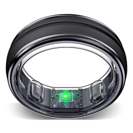 SEEKZERO Smart Ring for Women Men - Fitness Ring with Sleep & Step Tracker | Waterproof Health Ring with Heart Rate Monitor, Compatible with iOS & Android, No App Subscription (Black, 9)