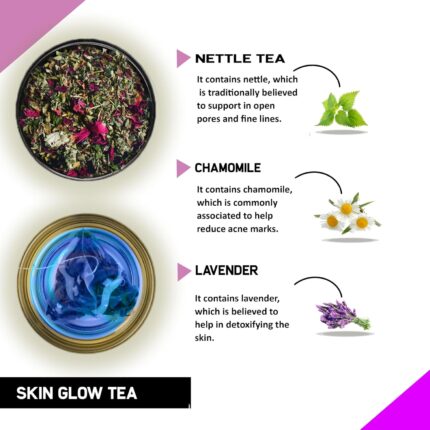 SKIN GLOW TEA (30 Bags |1 Month Pack) - Helps to Get Cleanse and Glowing Skin | Flower Based Caffeine Free - Herbal Tea -