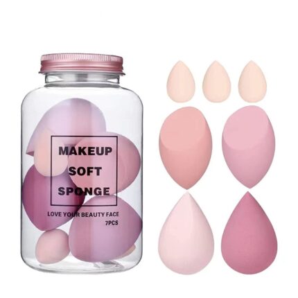 SKINPLUS Makeup Sponge Set Beauty Blender with Egg Case, Soft Sponge For Liquid Foundation, Creams, and Powders, Latex Free Wet and Dry Makeup ( 4 Big + 3 Mini-7 Pcs set) (Multicolored)