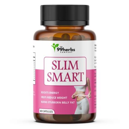 SLIM SMART Ayurvedic Weight Loss Supplement – 60 Capsules for Belly Fat Burn, Energy Boost & Appetite Control – Slimming Formula for Women & Men – by The 99 Herbs Company
