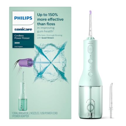 SONICARE Adult Philips Electric Cordless Power Flosser 3000 - Mint, 1 count,Blue