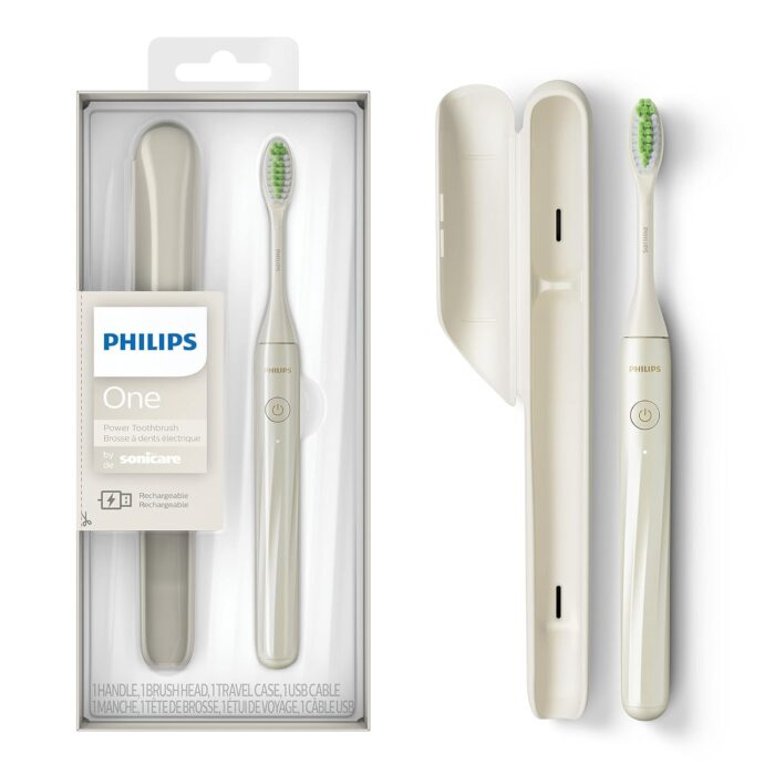 SONICARE Adult Philips One Rechargeable Automatic Toothbrush, White, Hy1200/27, 1 Piece