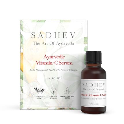 Sadhev Ayurvedic Vitamin C Face Serum For Glowing and Clear Skin With Pomegranate Seed Oil And Natural Vitamin E - 30ml (Pack of 1)