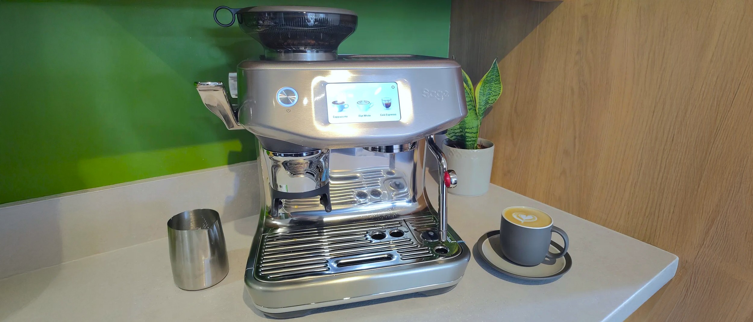Sage Barista Touch Impress with Cold Brew on kitchen counter