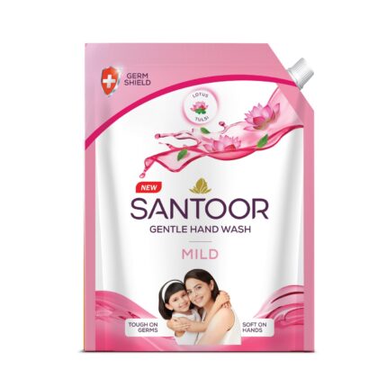 Santoor Mild Gentle Hand Wash 1300ml with Goodness of Lotus & Tulsi| Rich Lathering Formula with Anti-Bacterial Properties| Soft on Hands| Soothes & Hydrates Skin