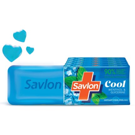 Savlon Cool Soap, with Menthol & Glycerin, 600g (120g - Combo Pack of 5), For All Skin Types
