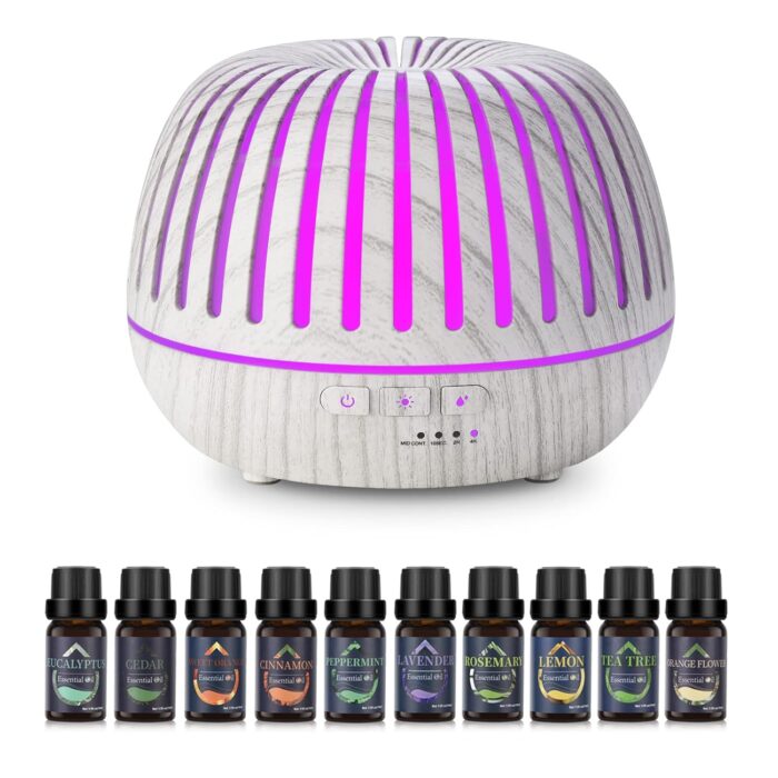 Seamei Essential Oil Diffuser, 500 ml, 10 x 10 ml Essential Oils