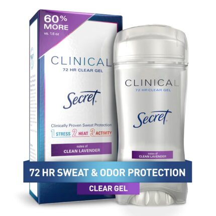 Secret Clinical Strength Clear Gel Women's Antiperspirant & Deodorant Ooh-La-La Lavender Scent 2.6 Ounce