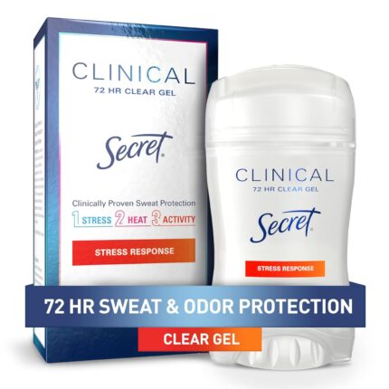 Secret Clinical Strength Clear Gel Women's Antiperspirant and Deodorant Stress Response, 1.6 Ounce