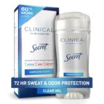 Secret Clinical Strength Deodorant and Antiperspirant for Women, Clear Gel, Completely Clean, 2.6 Oz.
