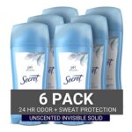 Secret Original Unscented Women's Invisible Solid Ph Balanced Antiperspirant & Deodorant 2.6 Oz (Pack of 6)