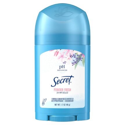Secret Solid Antiperspirant and Deodorant Shower, Powder Fresh, 1.7 Ounce