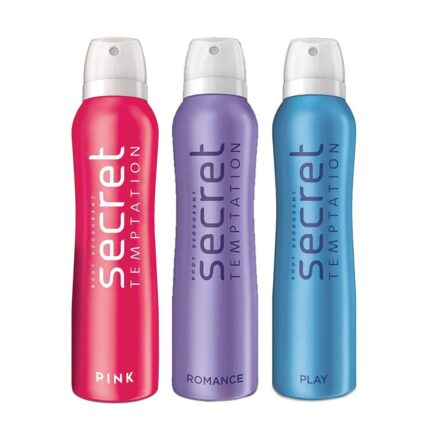 Secret Temptation Romance, Play and Pink Deodorant Combo for Women, Pack of 3 (150ml each)