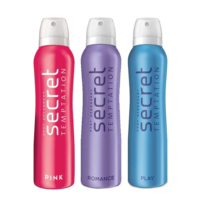 Secret Temptation Romance, Play and Pink Deodorant Combo for Women, Pack of 3 (150ml each)