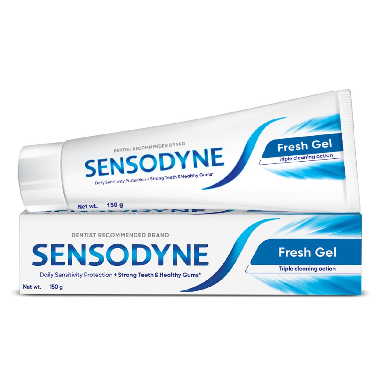 Sensodyne Toothpaste: Fresh Gel Sensitivity Relief Toothpaste for everyday cool freshness,Dentist Recommended Brand, 150 gm