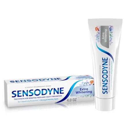 Sensodyne Toothpaste for Sensitive Teeth & Cavity Protection, Extra Whitening 4 oz