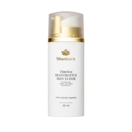 Shankara Timeless Restorative Skin Elixir - Visibly Brightens, Hydrates, Firms Skin with Ayurvedic Super Herbs and Citrus Stem Cell Technology - Facial Serum for All Skin Types - 30ml Pump Bottle