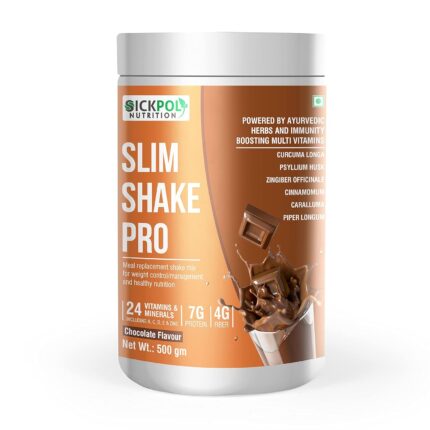 Sickpol Nutrition Slim Shake Pro Protein Powder-Meal Replacement Shake For Weight Control & Management-Sugar Free,Healthy,(7g Protien 4G fiber 24 Vitamins&Minerals) For Men & Women-500 Gm (Chocolate)