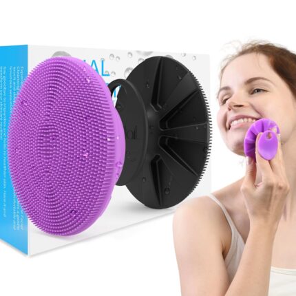 Silicone Face Scrubber, 2 Pieces, Manual Facial Cleansing Brush, Gentle Face Scrub for Sensitive Skin