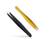 Slant Tip Tweezer for Eyebrows, Ingrown Hair, and Facial Hair - Best Eyebrow Sharp Tweezer for Women and Men - Ideal Facial Hair Plucker for Painless Removal.
