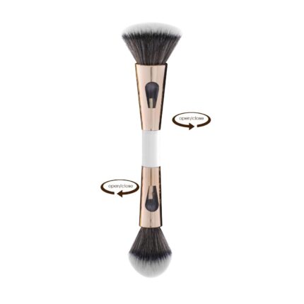 Sloane 4 in 1 Travel Brush with Foundation Brush, Powder Brush, Eyeshadow Blending Brush & Flat Brush | Soft Bristles Makeup Brushes Set for Women
