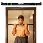 Slovic Door Pull Up Bar for Home Workout [100 Kg Load Capacity]| No Screw pull up bars stand with Anti-Skid Grip [Length 62-100 CM] Gym Equipment for Home Workout |Pull up bar wall mounted for Height