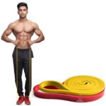 Slovic Resistance Bands for Beginners - Stay Healthy Combo | Red and Yellow Band | Fitness Band for Home and Gym Workout | Bands for Stretching and Exercises | Heavy Duty Material | Natural Rubber
