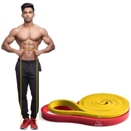 Slovic Resistance Bands for Beginners - Stay Healthy Combo | Red and Yellow Band | Fitness Band for Home and Gym Workout | Bands for Stretching and Exercises | Heavy Duty Material | Natural Rubber