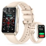 Smart Watch with Fitness Tracker, 1.57-Inch Display, Answer Calls, Sleep Monitor, IP68 Water Resistant (Gold)