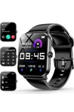 Smart Watch with Fitness Tracker, Heart Rate Monitor, Call Function, Black