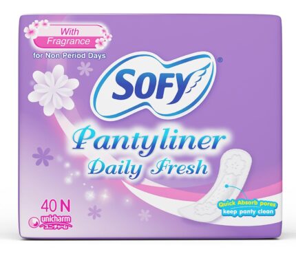 Sofy Daily Fresh Panty Liners ( 155 mm , 40 Pads) for Non-Period Leakages, Quick Absorb Pores, Prevent Spotting, Super Thin & Stay in Place, (Pack of 1)