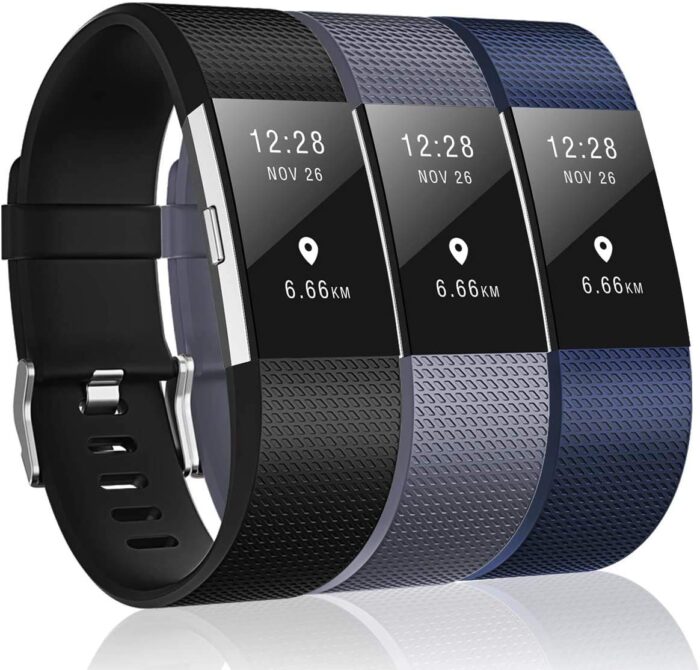 Sounce Pack of 3 Belts/Straps Compatible for Fitbit Charge2 Bands Wristband Straps (3 Units) Large