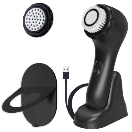 Spa Sciences - NOVA - Sonic Cleansing Brush with Bristles & Infusion System – Anti-Aging Facial Exfoliating, Waterproof, and USB Rechargeable